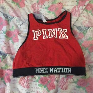 Pink sports bra